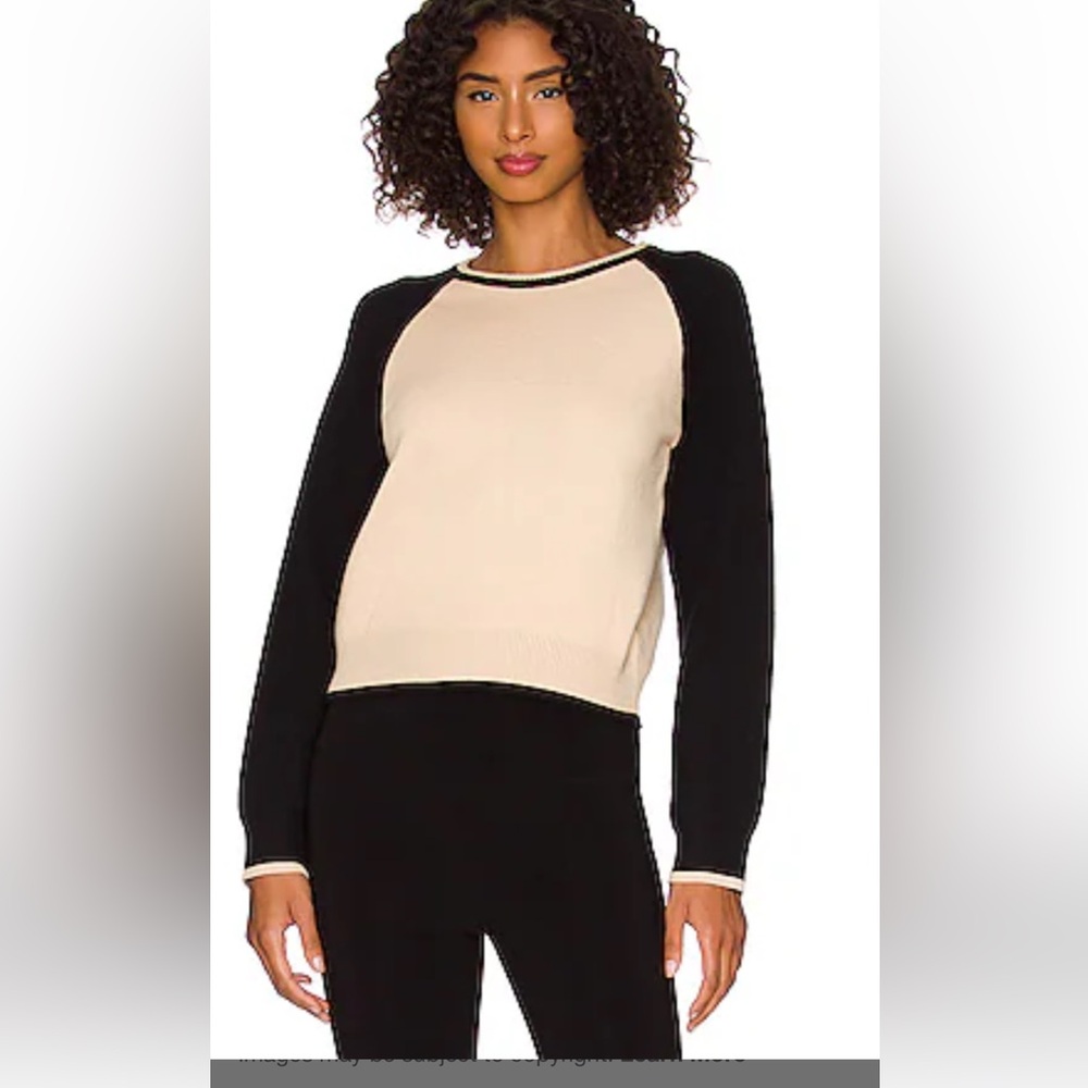 Monrow Black and Cream. Super Soft , Women's Sweater
